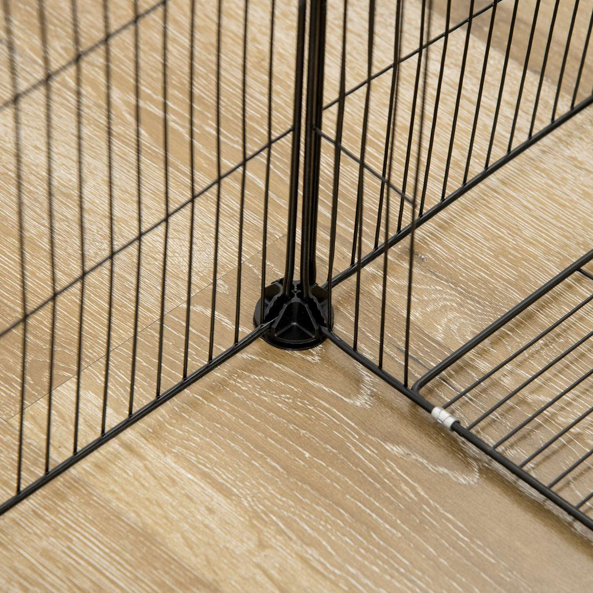 Small Animal Cage Diy Guinea Pig Enclosure With 18 Panels, Outdoor Enclosure Made Of Steel Mesh, Black
