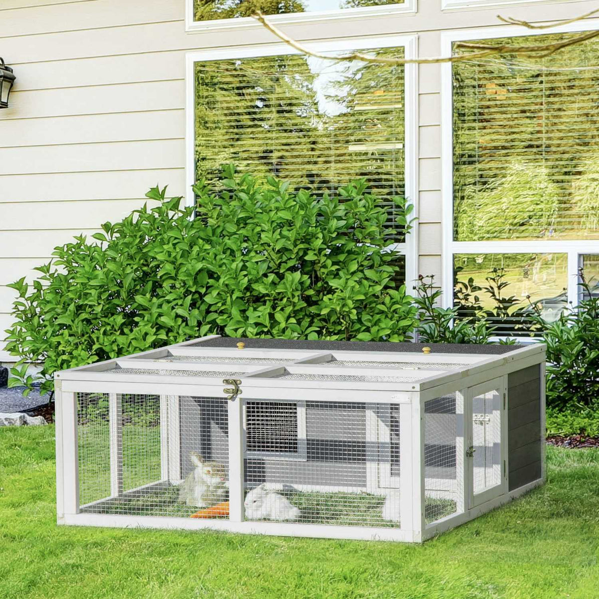 Small Animal Hutch Small Animal Cage 120 X 105 X 46 Cm Guinea Pig Hutch Enclosure Small Animal Enclosure Fir Wood