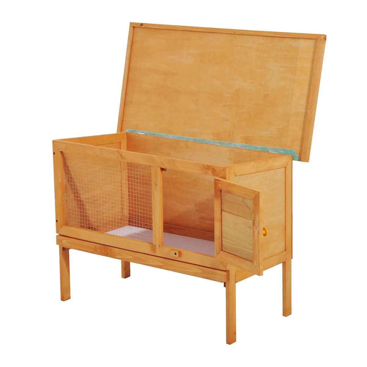 Small animal hutch dwarf rabbit cage weatherproof made of wood & metal 90 cm x 45 cm x 65 cm, ideal for rabbits & small animals