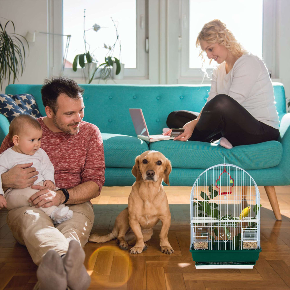 Small birdcage with accessories