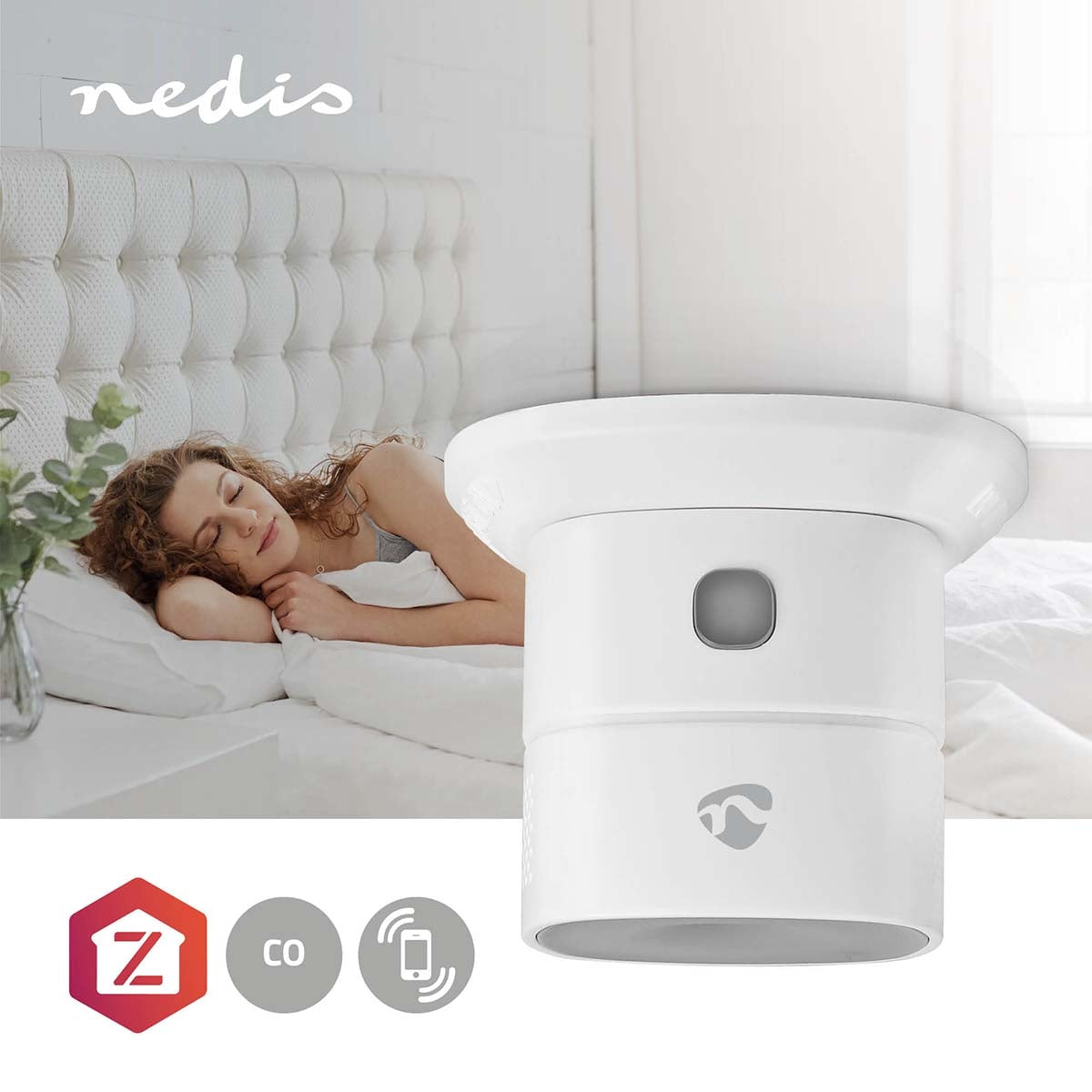 SmartLife CO Detector | Zigbee 3.0 | Battery powered | Donor life cycle: 10 years | EN 50291 | Android™ / IOS | With test button | 85 dB| White