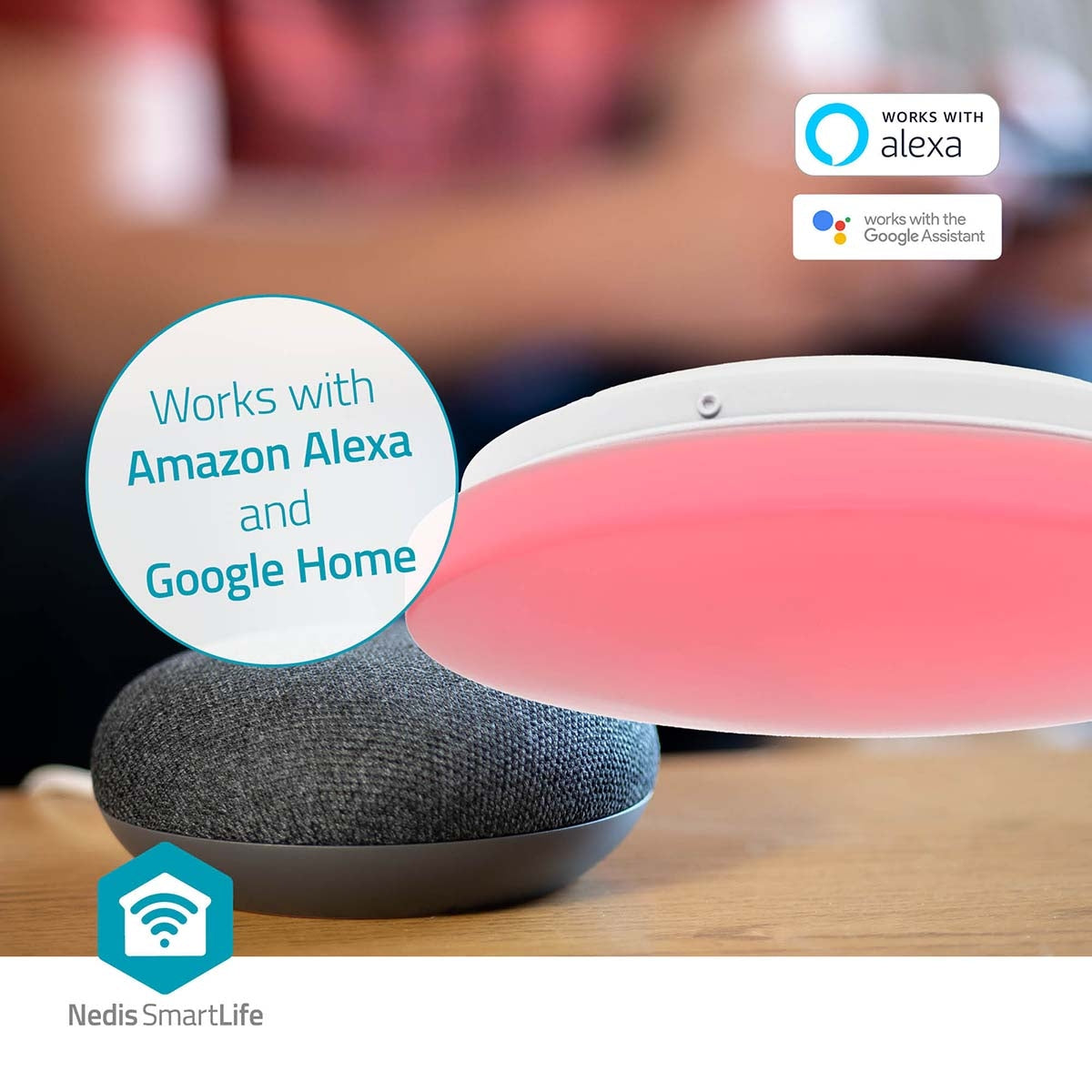 SmartLife Ceiling Light | Wi-Fi | RGB / Warm to Cool White | Round | Diameter: 260 mm | 1820 lm | 2700 - 6500 K | IP44 | Energy class: F | Android™ / IOS