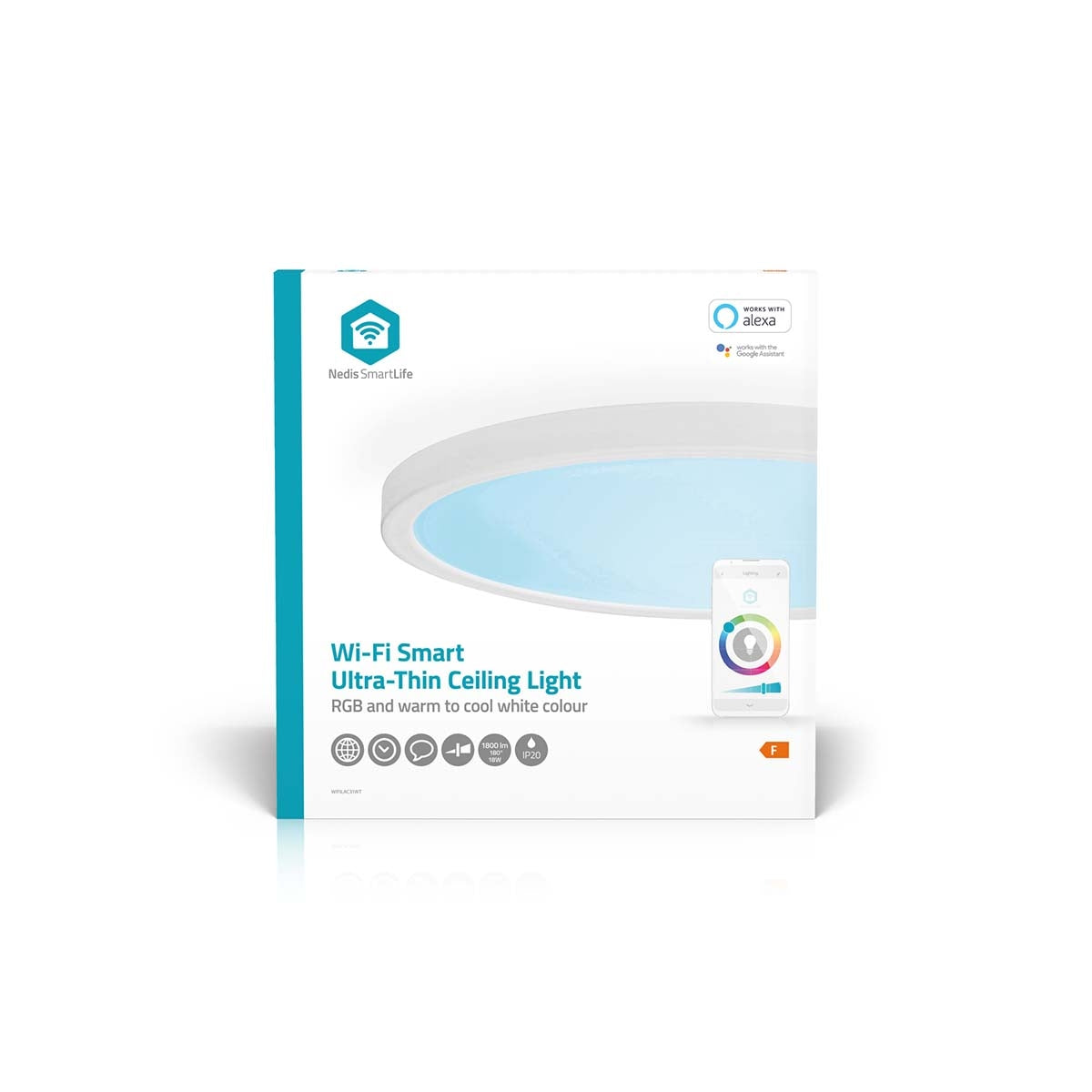 SmartLife Ceiling lamp | Wi-Fi | RGB / Warm to cool white | Round | Diameter: 290 mm | 1800 lm | 2700 - 6500 K | IP20 | Energy class: F | Android™ / IOS
