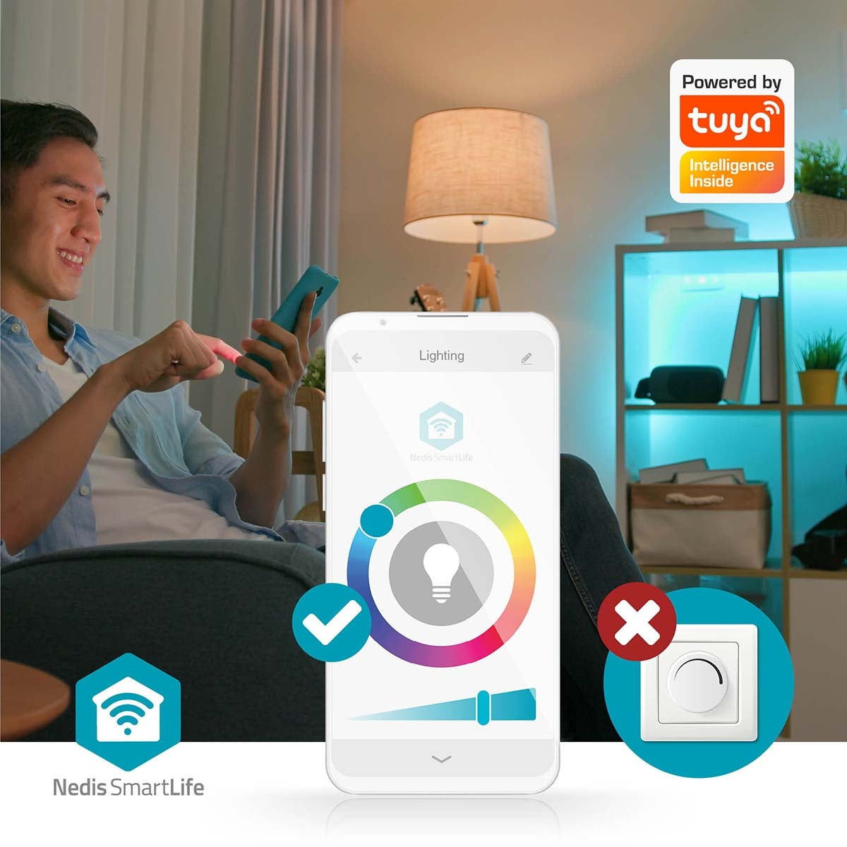 SmartLife Ceiling lamp | Wi-Fi | RGB / Warm to cool white | Round | Diameter: 290 mm | 1800 lm | 2700 - 6500 K | IP20 | Energy class: F | Android™ / IOS