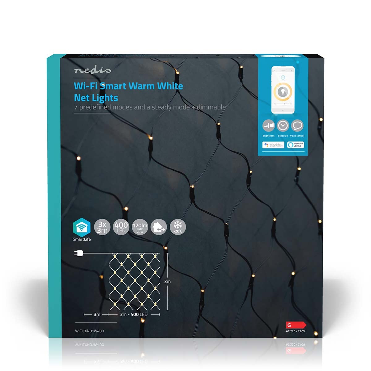 SmartLife Christmas Lighting | Net | Wi-Fi | Warm White | 400 LEDs | 3.00 m | 3 x 3 m | Android™ / IOS