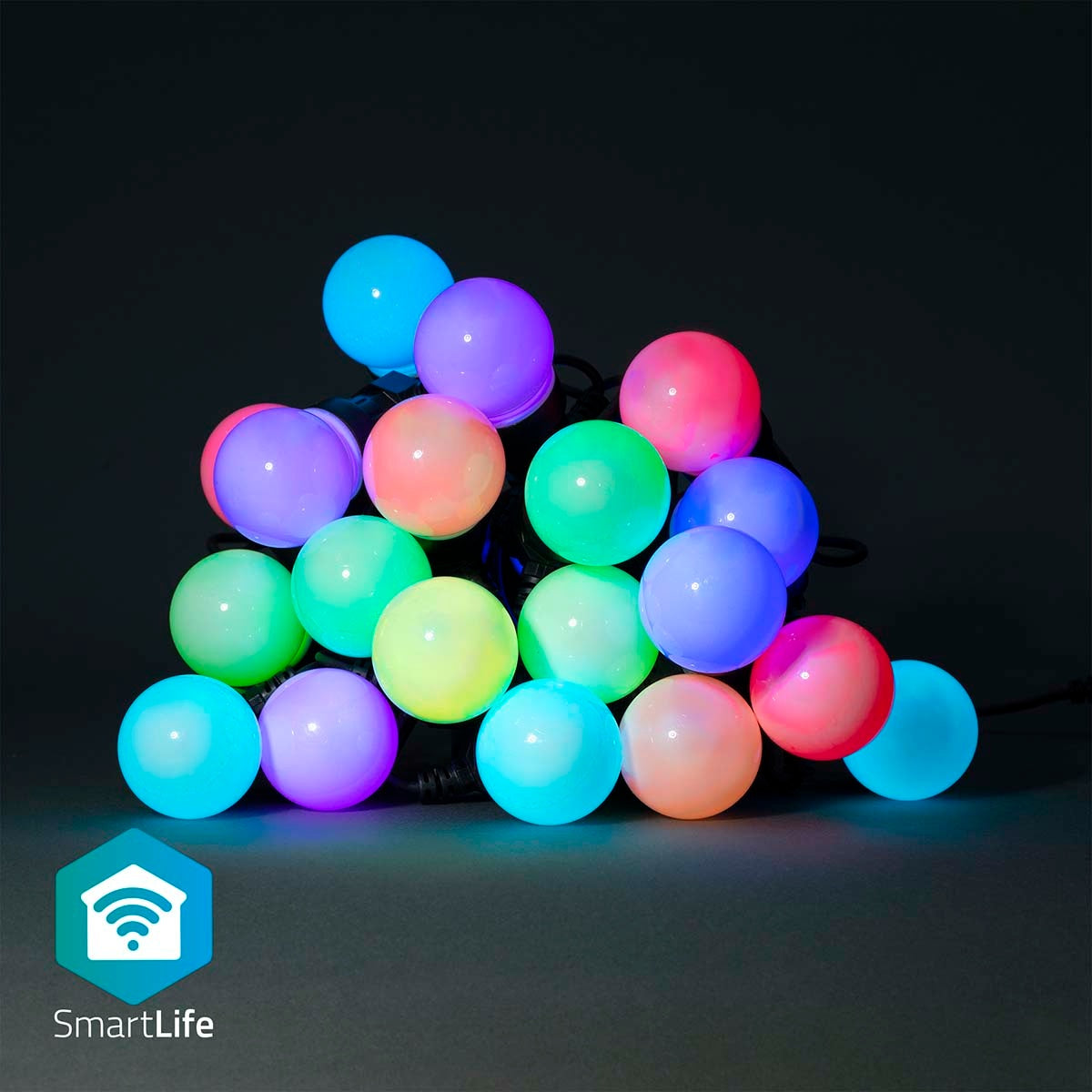 SmartLife Christmas Lighting | Party lights | Wi-Fi | RGB | 20 LEDs | 10 m | Android™ / IOS | Bulb diameter: 50 mm