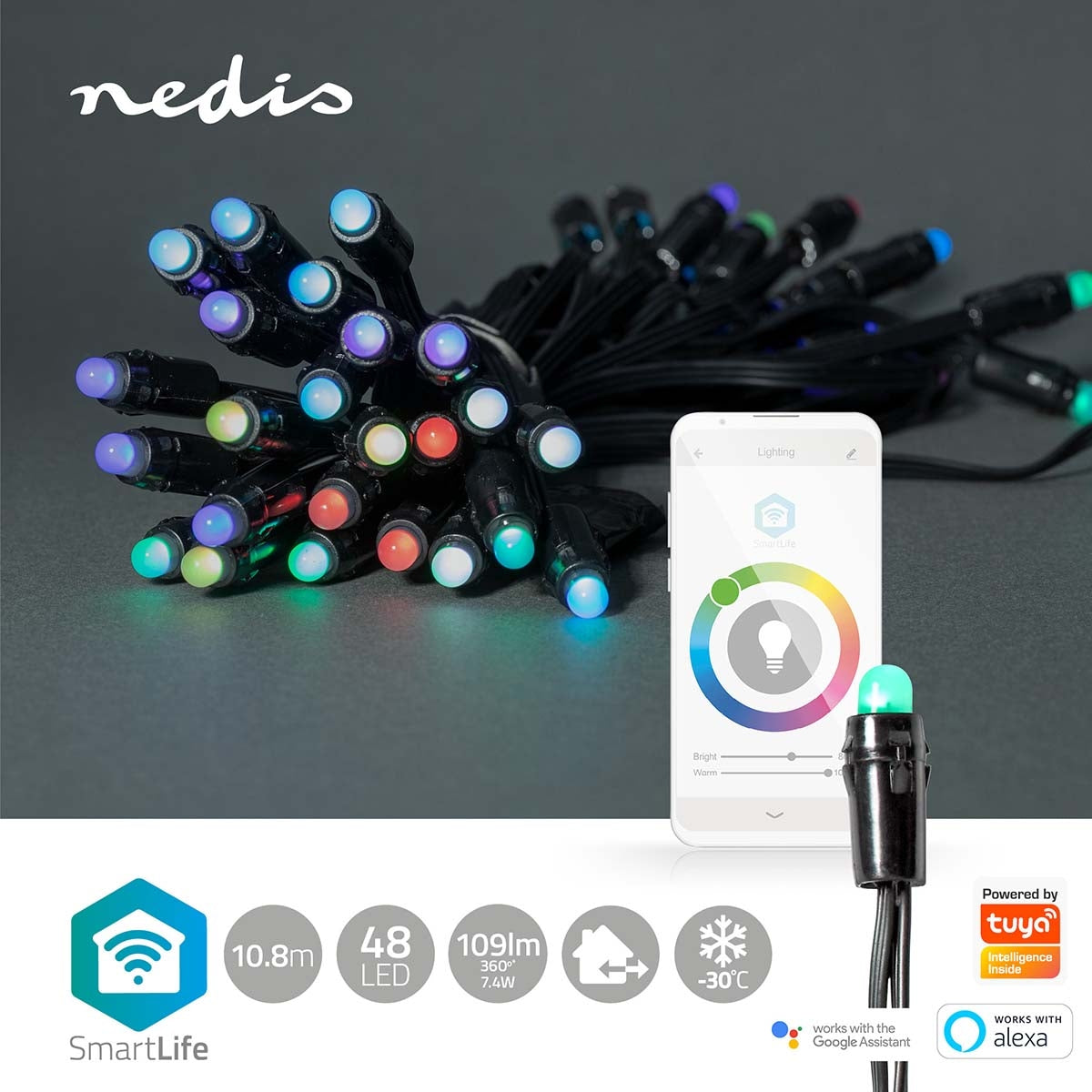 SmartLife Christmas Lighting | Party lights | Wi-Fi | RGB | 48 LEDs | 10.80 m | Android™ / IOS