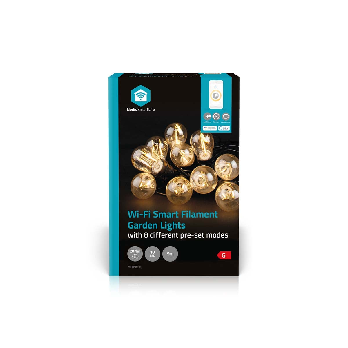 SmartLife Christmas Lighting | Party lights | Wi-Fi | Warm White | 10 LEDs | 9.00 m | Android™ / IOS | Bulb diameter: 45 mm