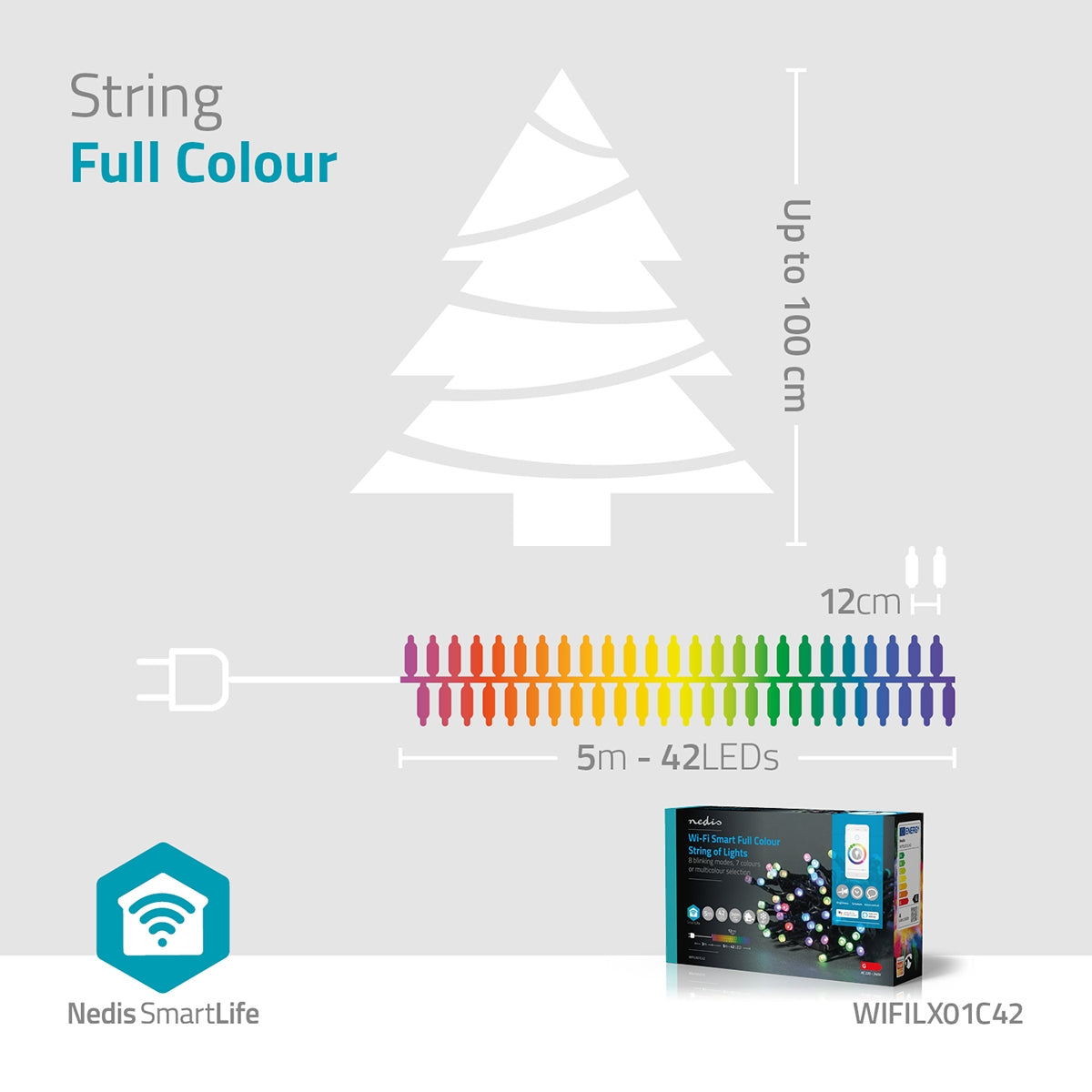 SmartLife Christmas Lighting | String | Wi-Fi | RGB | 42 LEDs | 5.00 m | Android™ / IOS