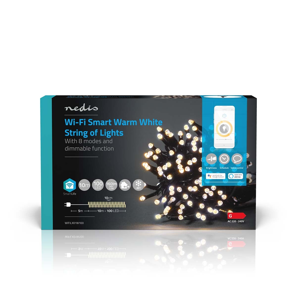 SmartLife Christmas Lighting | String | Wi-Fi | Warm White | 100 LEDs | 10.0 m | Android™ / IOS