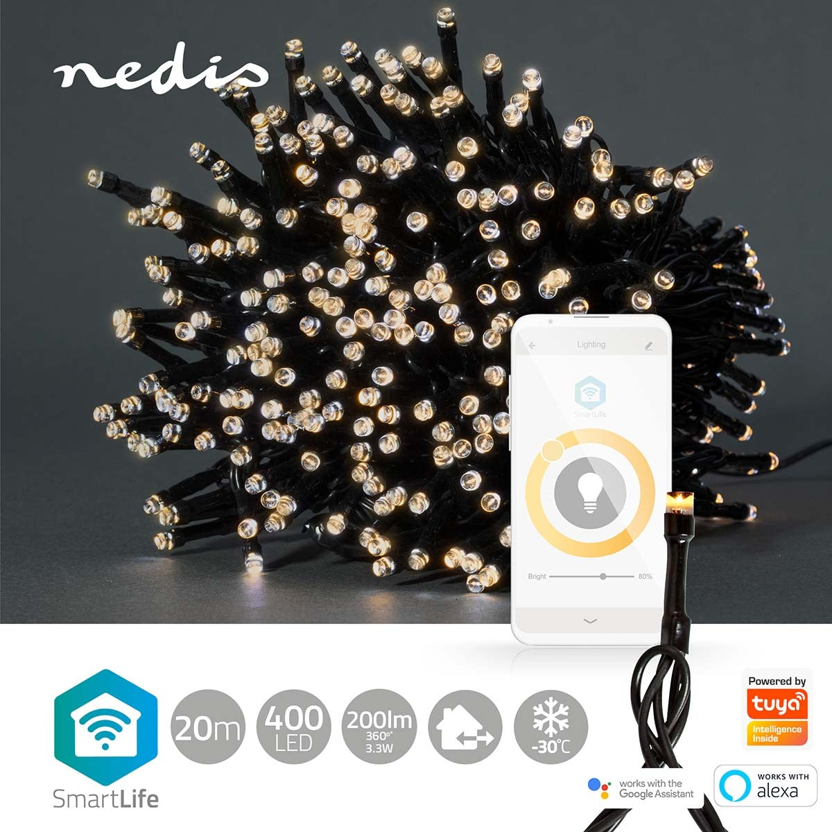 SmartLife Christmas Lighting | String | Wi-Fi | Warm White | 400 LEDs | 20.0 m | Android™ / IOS