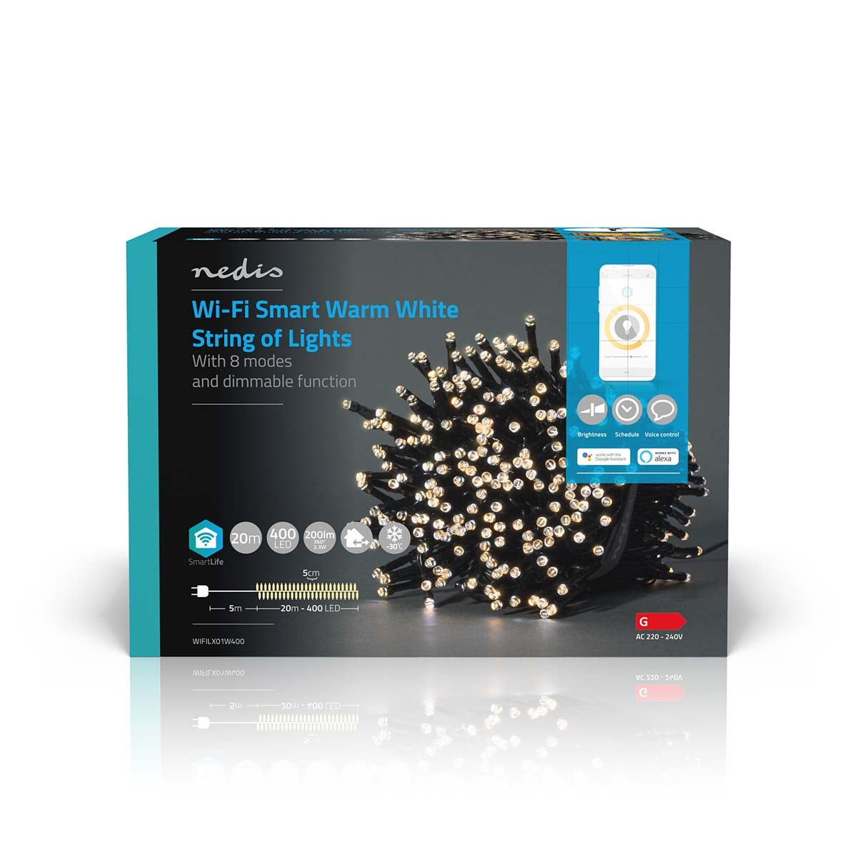 SmartLife Christmas Lighting | String | Wi-Fi | Warm White | 400 LEDs | 20.0 m | Android™ / IOS