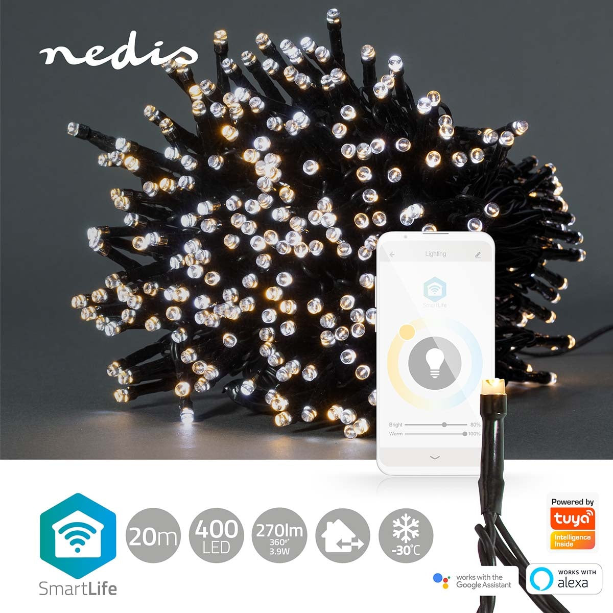 SmartLife Christmas Lighting | String | Wi-Fi | Warm to cool white | 400 LEDs | 20.0 m | Android™ / IOS