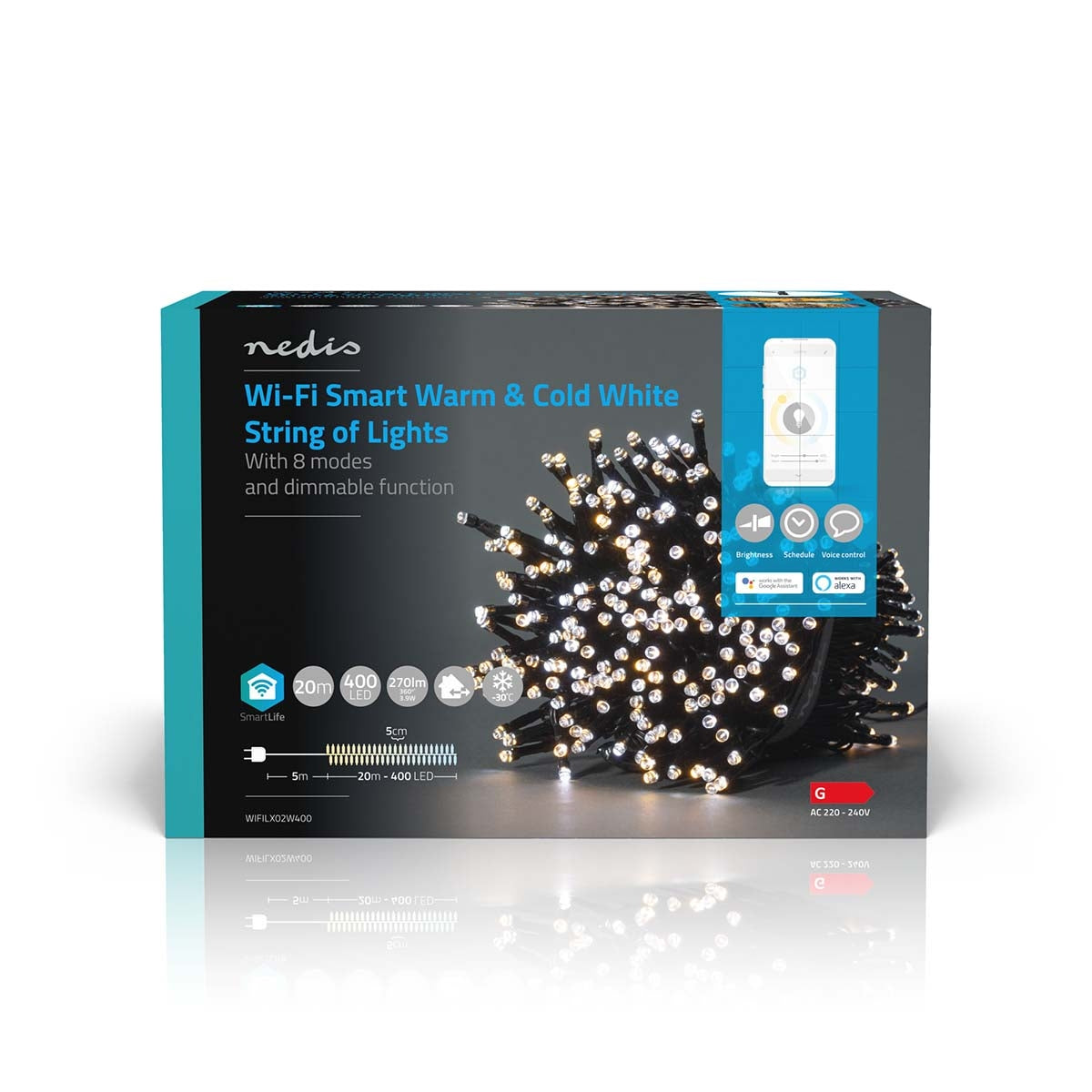 SmartLife Christmas Lighting | String | Wi-Fi | Warm to cool white | 400 LEDs | 20.0 m | Android™ / IOS