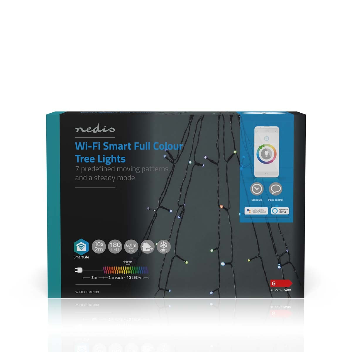 SmartLife Christmas Lighting | Tree | Wi-Fi | RGB | 180 LEDs | 10 x 2 m | Android™ / IOS
