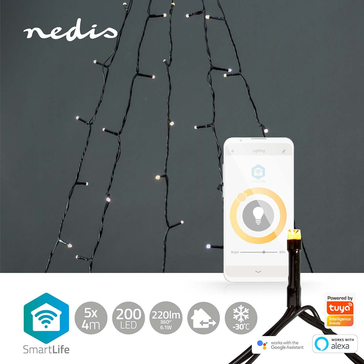 SmartLife Christmas Lighting | Tree | Wi-Fi | Warm White | 200 LEDs | 20.0 m | 5 x 4 m | Android™ / IOS