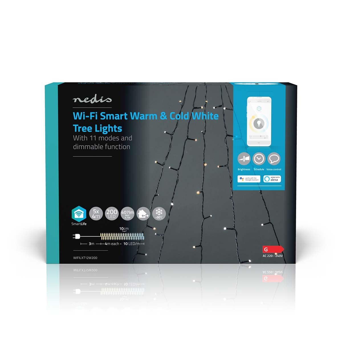 SmartLife Christmas Lighting | Tree | Wi-Fi | Warm to cool white | 200 LEDs | 20.0 m | 5 x 4 m | Android™ / IOS