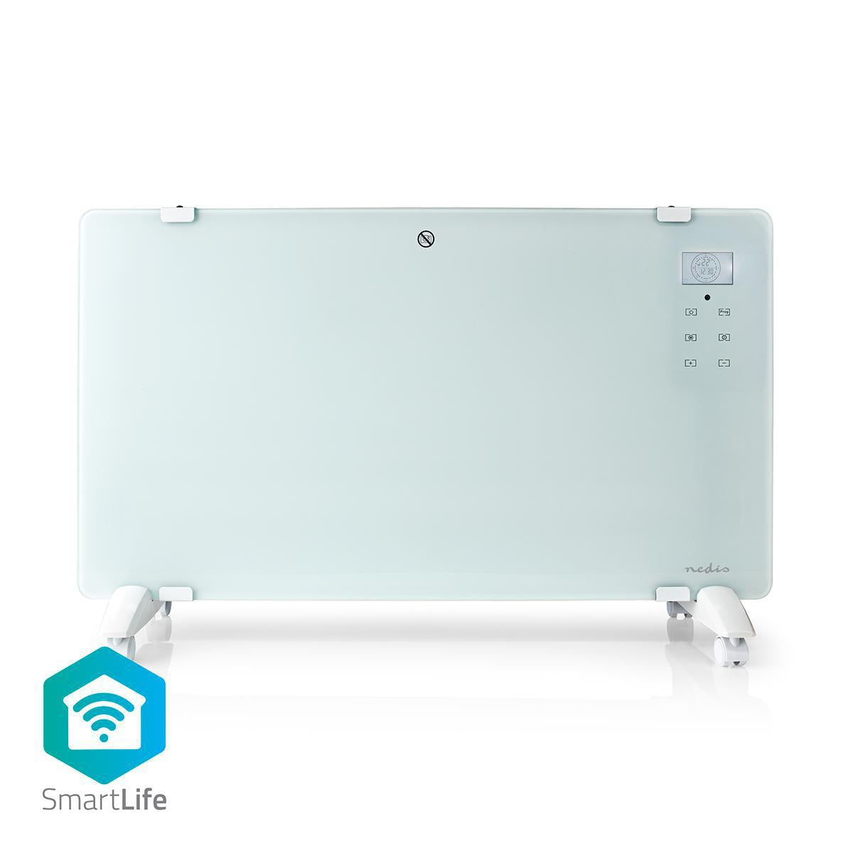 SmartLife Convection Heater | Wi-Fi | Suitable for bathroom | Glass Panel | 2000 W | 2 Heat Settings | LED | 15 - 35 °C | Adjustable thermostat | White