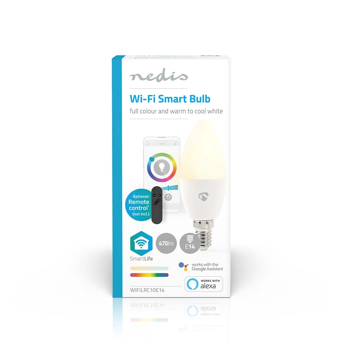 SmartLife Full Color Light Bulb | Wi-Fi | E14 | 470 lm | 4.9 W| RGB / Warm to cool white | 2700 - 6500 K | Android™ / IOS | Light | 1 pc.