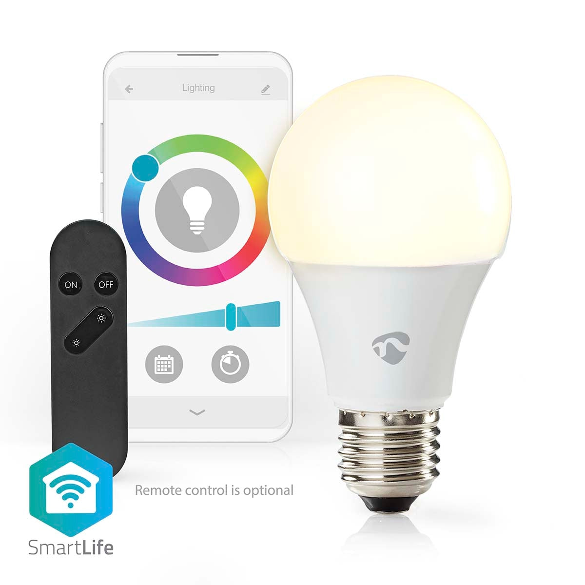 SmartLife Full Color Light Bulb | Wi-Fi | E27 | 806 lm | 9 W| RGB / Warm to cool white | 2700 - 6500 K | Android™ / IOS | Light bulb | 1 pc.