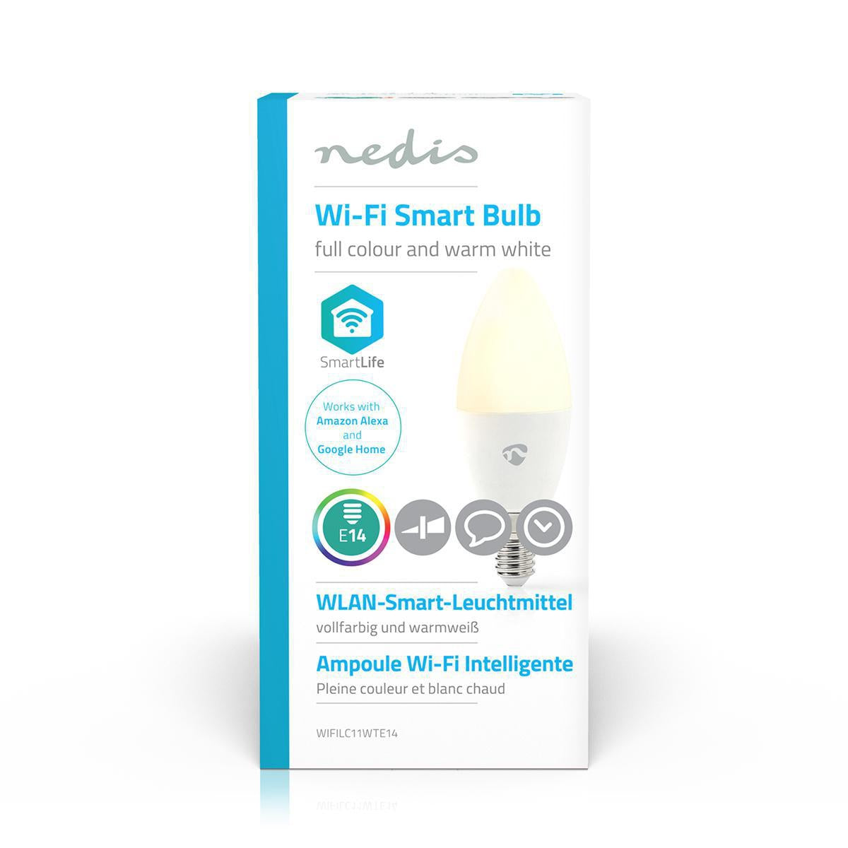 SmartLife Full Colour LED Bulb | Wi-Fi | E14 | 350 lm | 4.5 W | RGB / Warm White | 2700 K | Android™ / IOS | Candle | 1 pcs