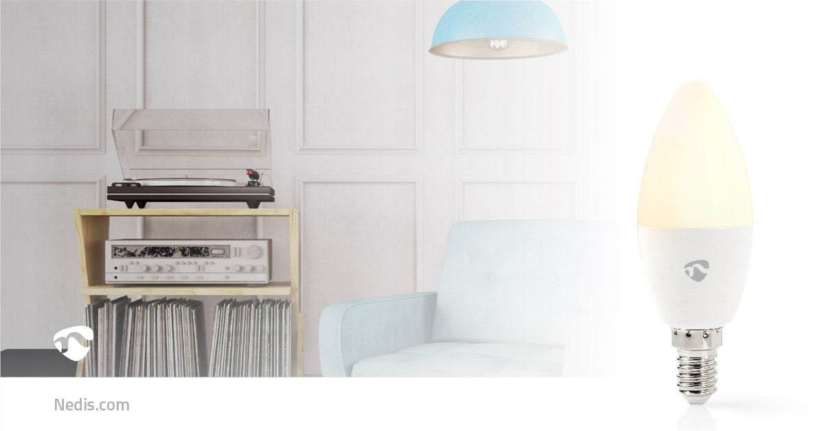 SmartLife Full Colour LED Bulb | Wi-Fi | E14 | 350 lm | 4.5 W | RGB / Warm White | 2700 K | Android™ / IOS | Candle | 1 pcs