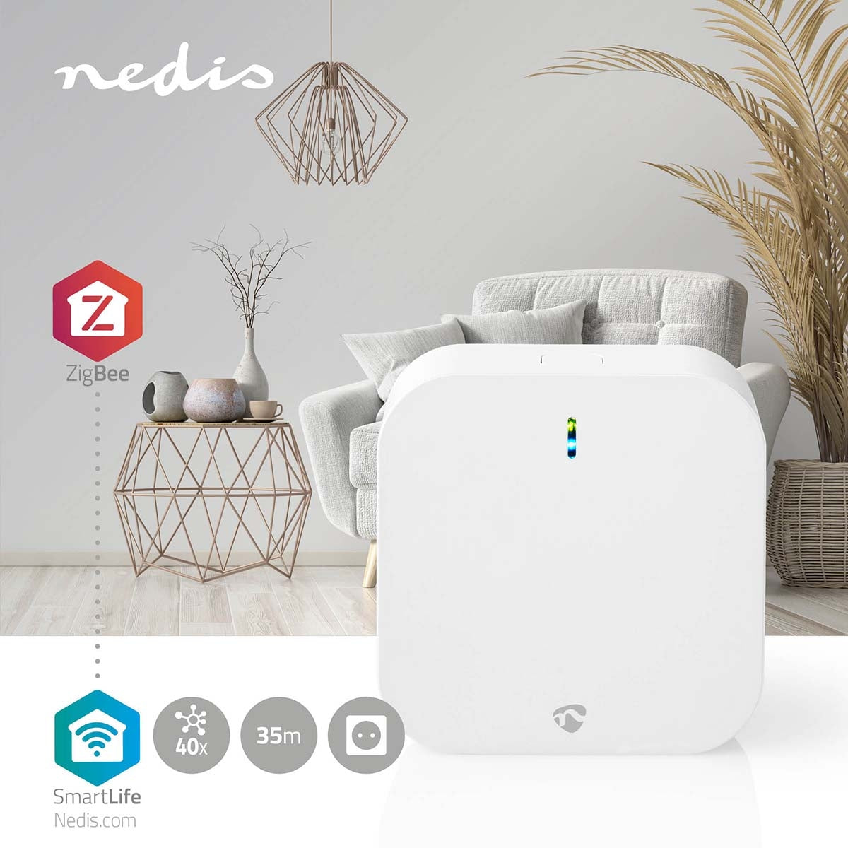 SmartLife Gateway | Zigbee 3.0 | 50 Units | Power adapter | Android™ / IOS | White
