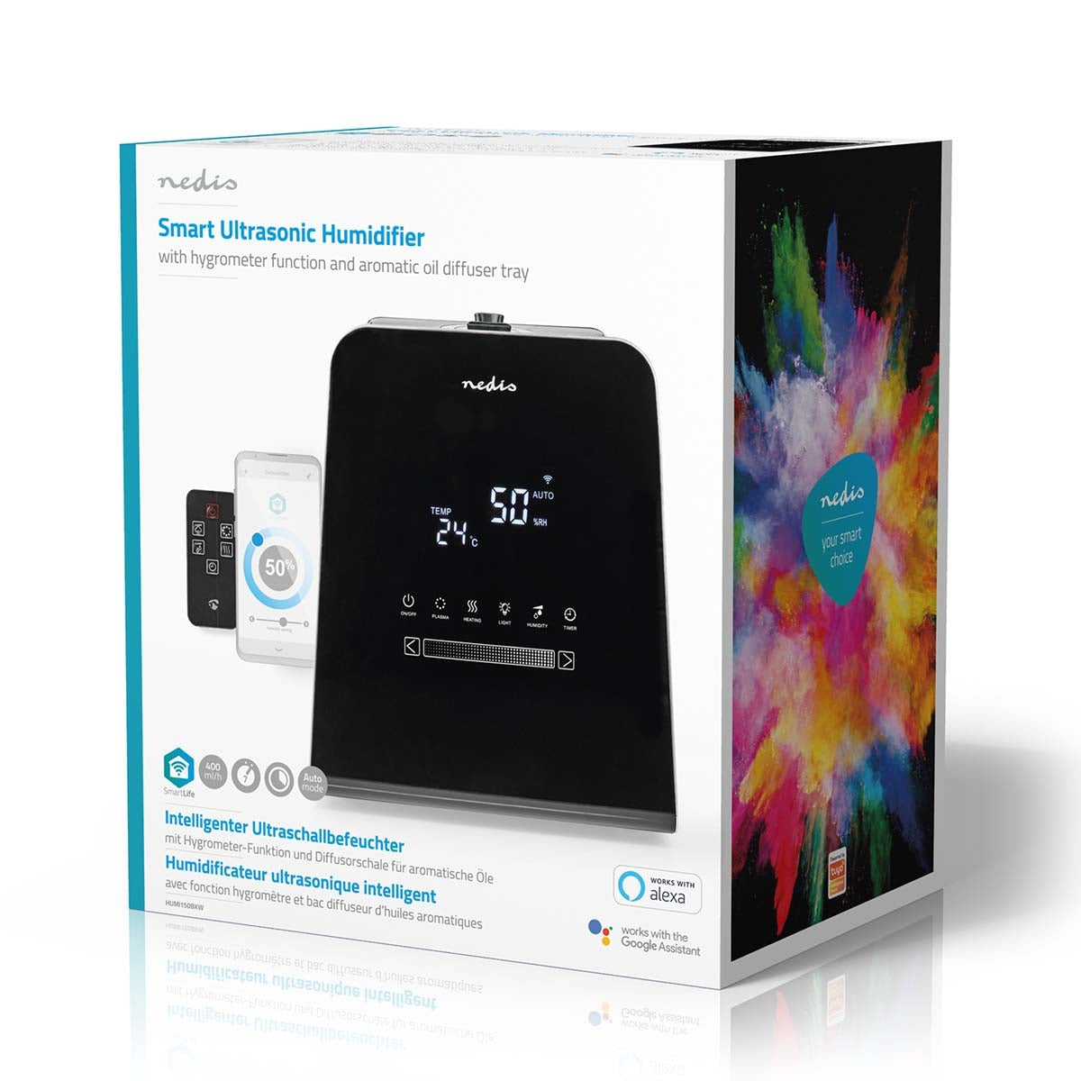 SmartLife Humidifier | 110 W | With Cool and Warm Mist | 5.5 l | Hygrometer | Timer | Remote control | Night mode | Black