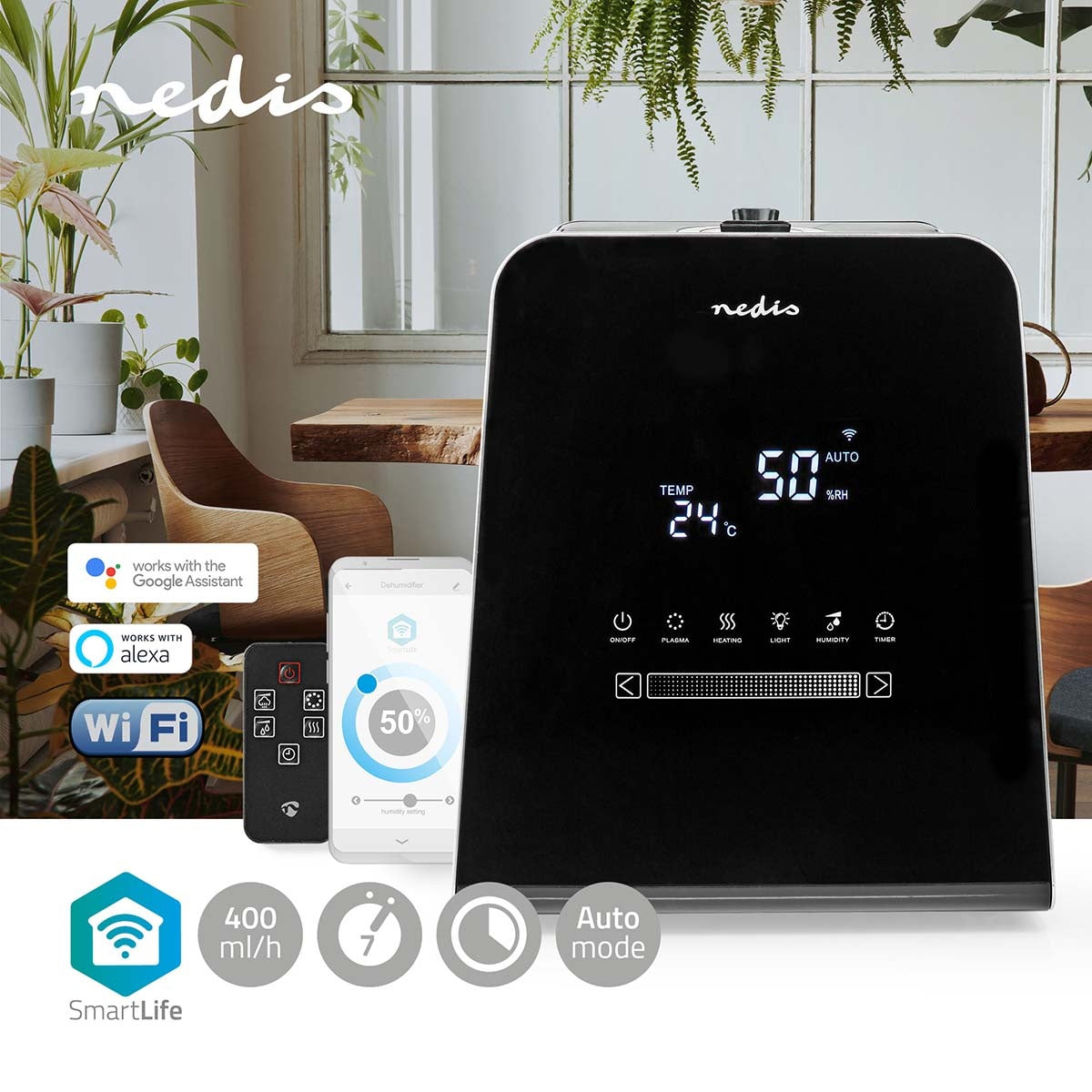 SmartLife Humidifier | 110 W | With Cool and Warm Mist | 5.5 l | Hygrometer | Timer | Remote control | Night mode | Black
