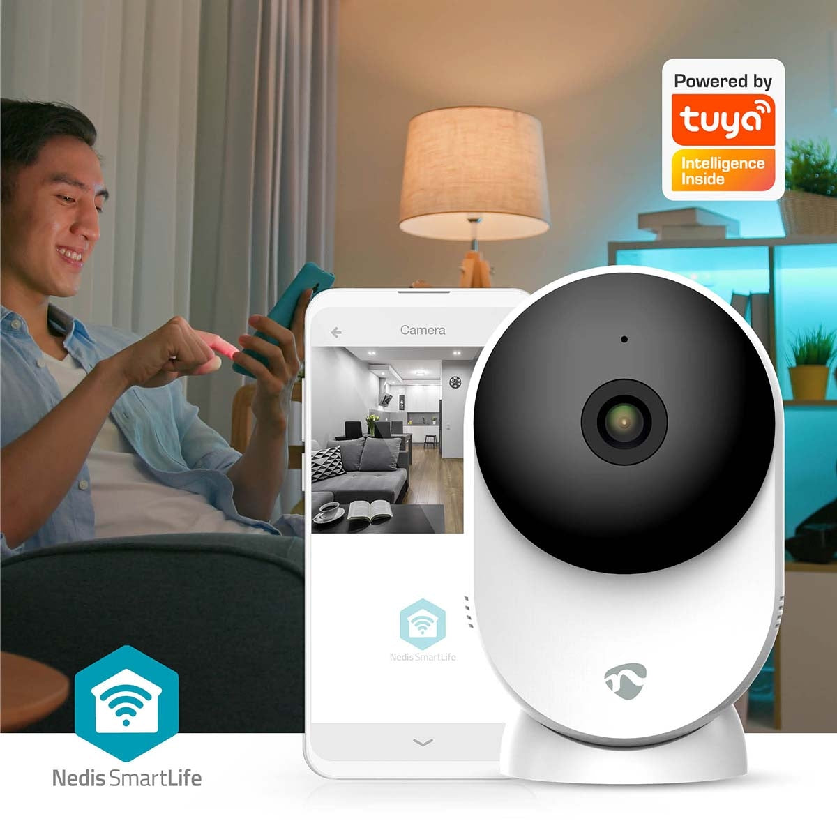 SmartLife Indoor Camera | Wi-Fi | 3MP Full HD 1296p | Cloud Storage (optional) / microSD (not included) / Onvif | With motion sensor | Night vision | White