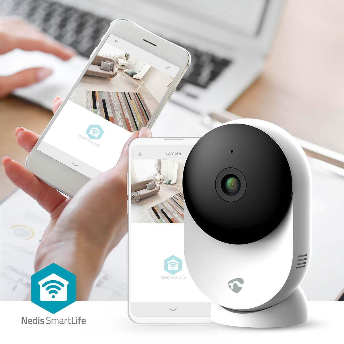 SmartLife Indoor Camera | Wi-Fi | 3MP Full HD 1296p | Cloud Storage (optional) / microSD (not included) / Onvif | With motion sensor | Night vision | White