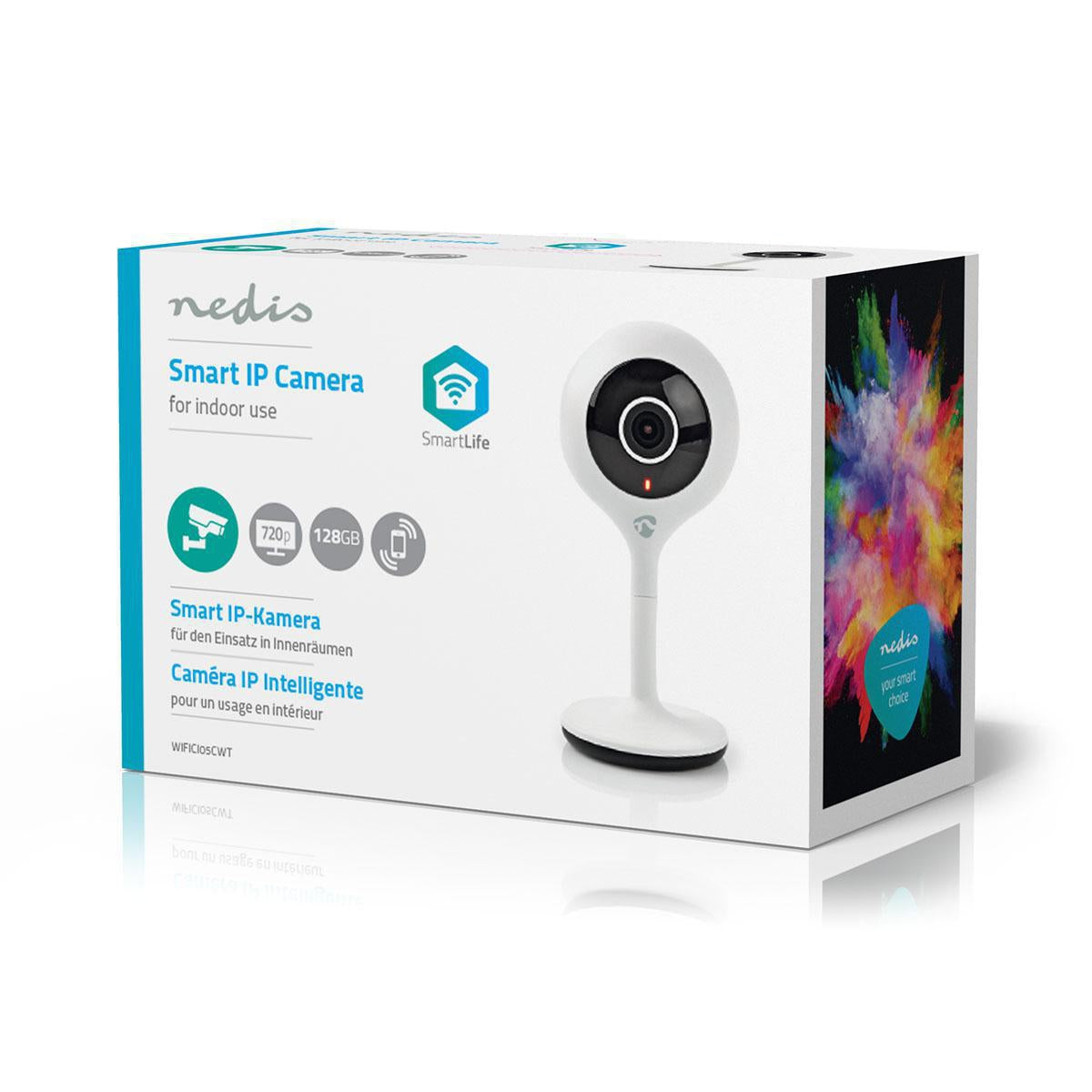 SmartLife Indoor Camera | Wi-Fi | HD 720p | Cloud Storage (optional) / microSD (not included) | With motion sensor | Night vision | White
