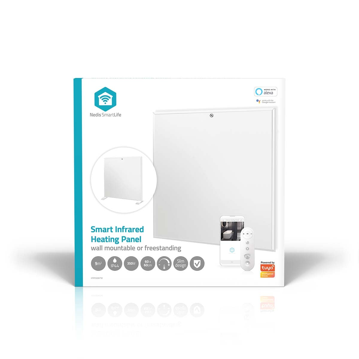 SmartLife Infrared Heating Panel | 350 W | 1 Heat Setting | Adjustable thermostat | Remote control | IP44 | White