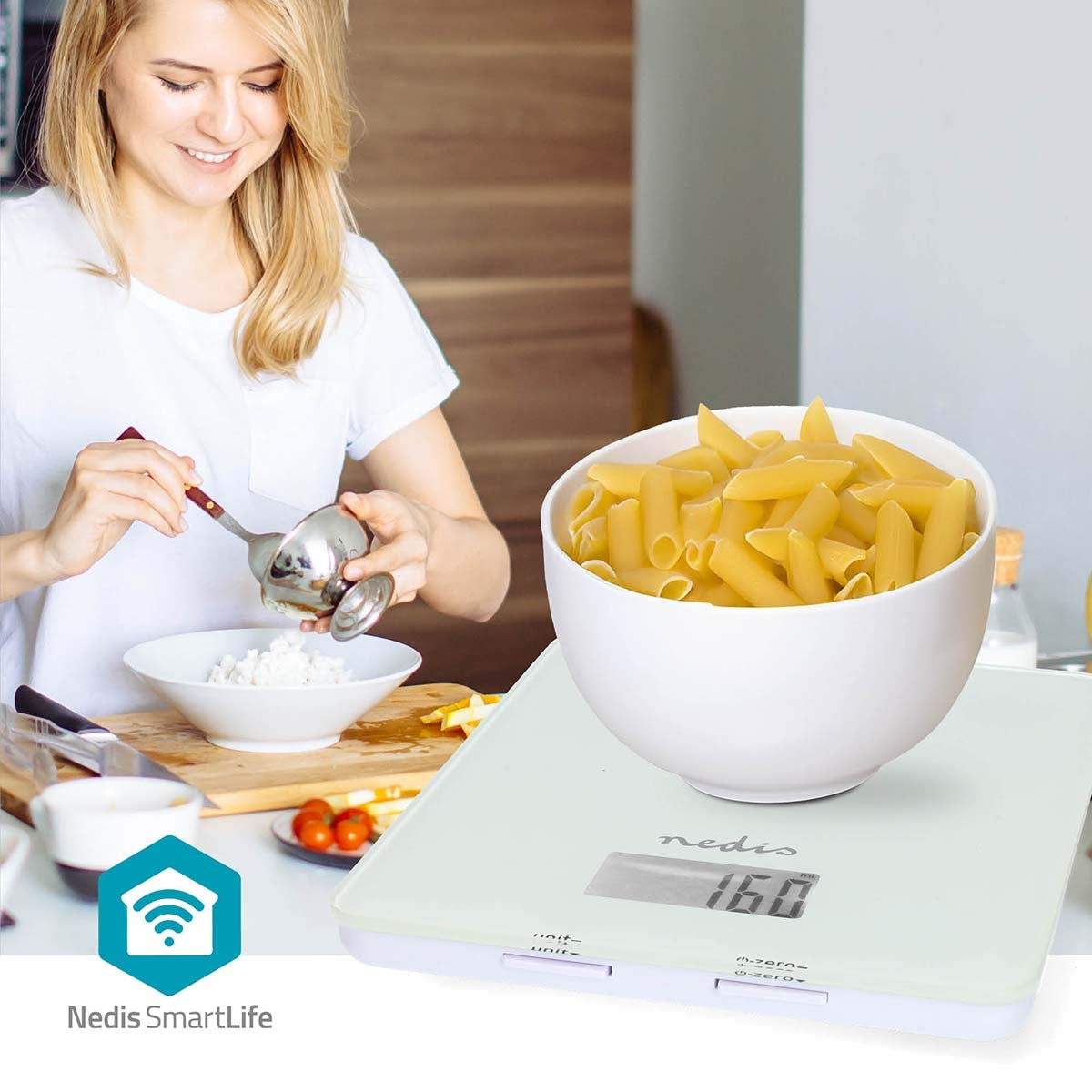 SmartLife Kitchen Scale | Bluetooth® | Glass / Plastic | White