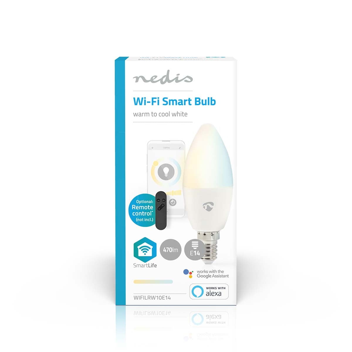 SmartLife LED Lamps | Wi-Fi | E14 | 470 lm | 4.9 W| Warm to cool white | 2700 - 6500 K | Android™ / IOS | Light | 1 pc.