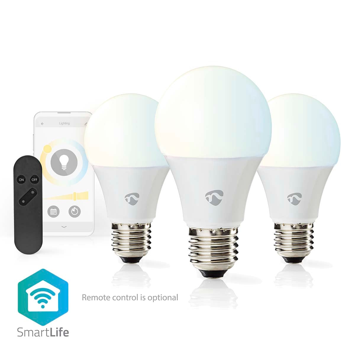 SmartLife LED Lamps | Wi-Fi | E27 | 806 lm | 9 W| Warm to cool white | 2700 - 6500 K | Android™ / IOS | Light bulb | 3 pcs.