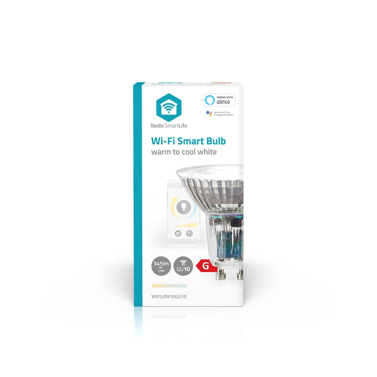 SmartLife LED Spot | Wi-Fi | GU10 | 345 lm | 4.9 W| Warm to cool white | 2700 - 6500 K | Energy class: G | Android™ / IOS | PAR16 | 1 pc.