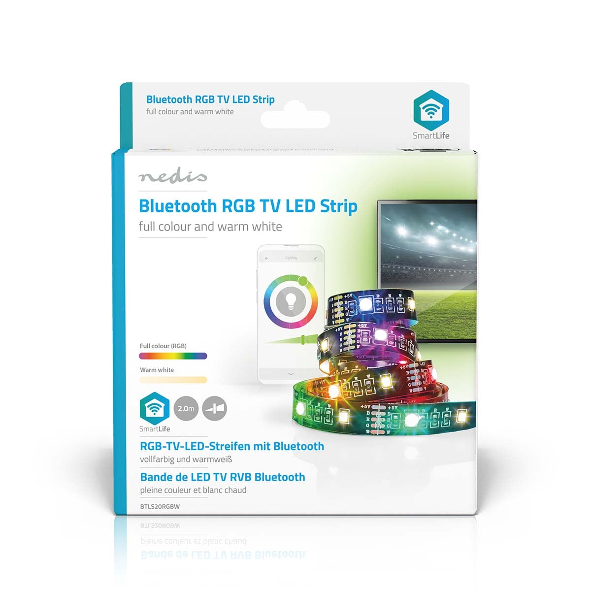 SmartLife LED Strip | Bluetooth® | RGB / Warm White | SMD | 2.00 m | IP20 | 2700 K| 380 lm | Android™ / IOS
