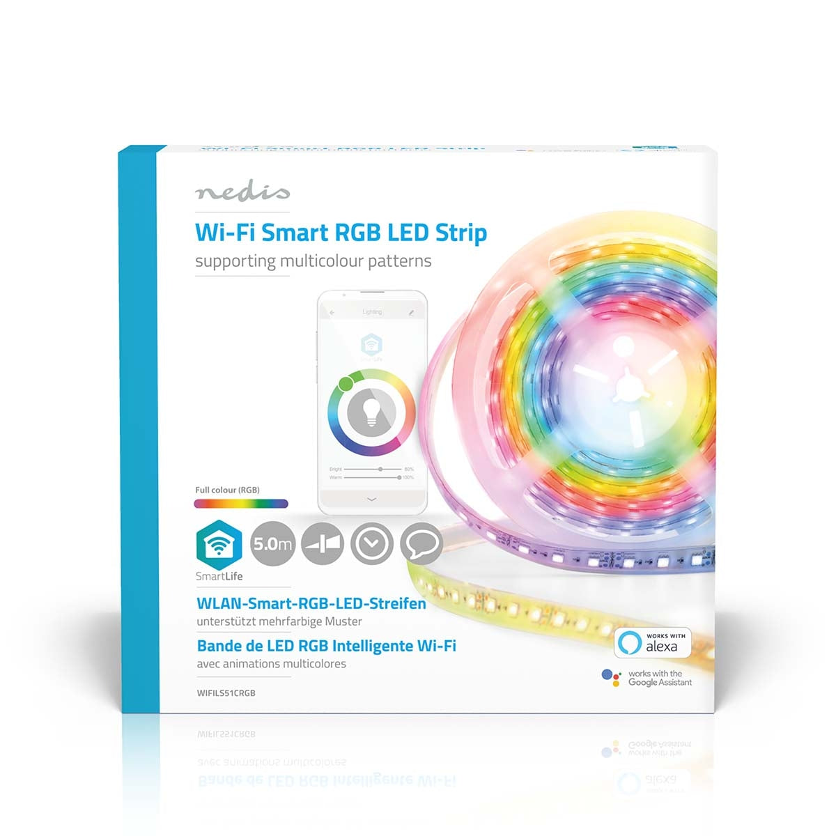 SmartLife LED Strip | Wi-Fi | Multicolored | SMD | 5.00 m | IP65 | 2700 K| 960 lm | Android™ / IOS