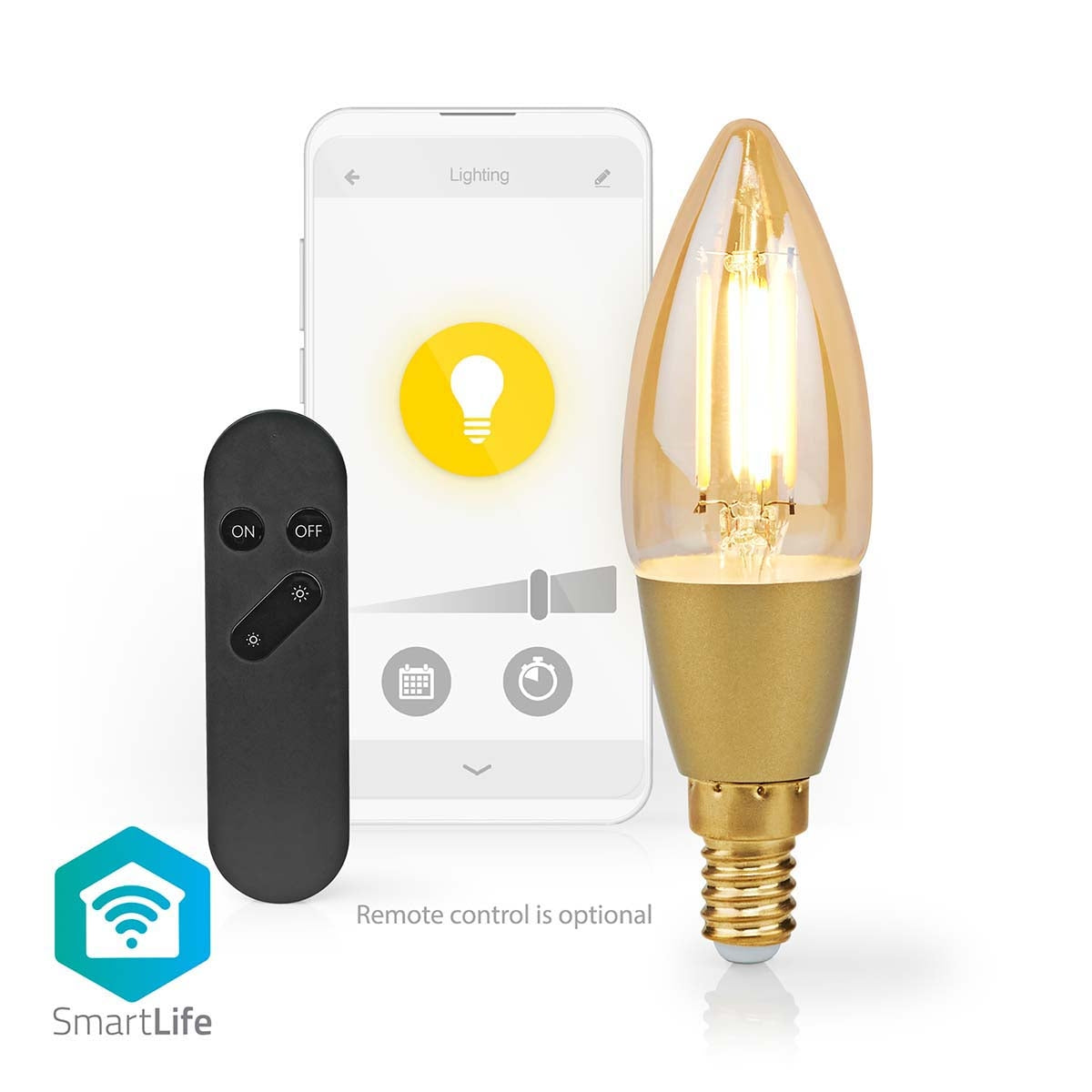 SmartLife LED vintage lamp | Wi-Fi | E14 | 470 lm | 4.9 W| Warm White | 1800 - 3000 K | Glass | Android™ / IOS | Light | 1 pc.