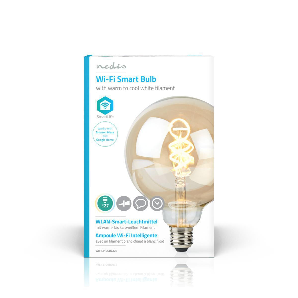 SmartLife LED vintage lamp | Wi-Fi | E27 | 350 lm | 5.5 W| Cool White / Warm White | 1800 - 6500 K | Glass | Android™ / IOS | G125 | 1 pc.