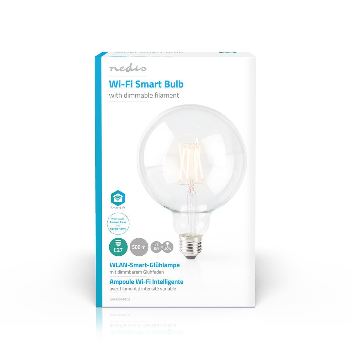 SmartLife LED vintage lamp | Wi-Fi | E27 | 500 lm | 5 W| Warm White | 2700 K| Glass | Android™ / IOS | G125 | 1 pc.