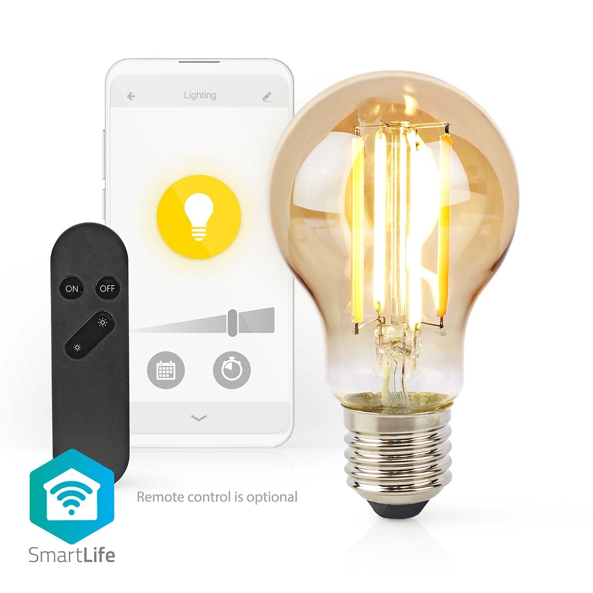 SmartLife LED vintage lamp | Wi-Fi | E27 | 806 lm | 7 W| Warm White | 1800 - 3000 K | Glass | Android™ / IOS | Light bulb | 1 pc.