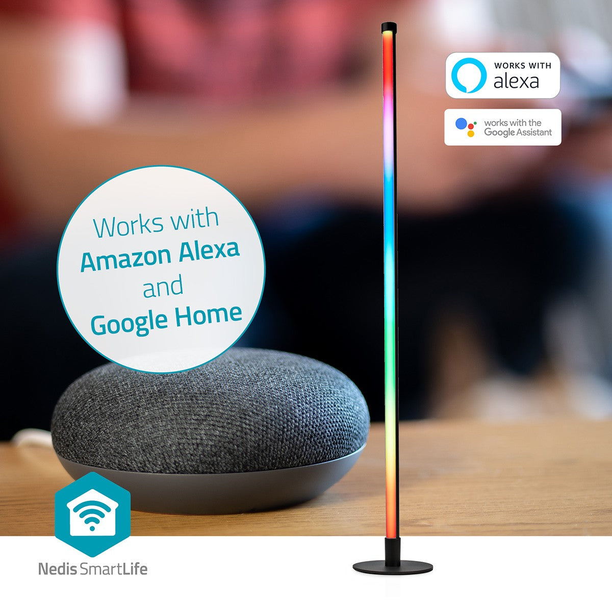SmartLife Mood Light | Wi-Fi | Tube | 180 lm | RGBIC / Warm to Cool White | 2700 - 6500 K | 10 W | Metal / Silicone | 1 pcs