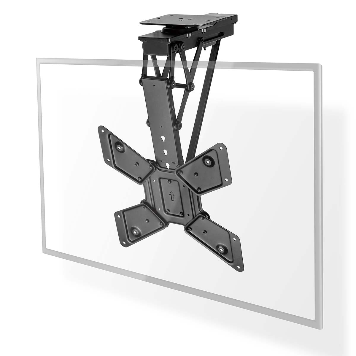 SmartLife Motorised TV Ceiling Mount | 23 - 65 " | Maximum supported screen weight: 30 kg | Rotatable | Tiltable | Minimum ceiling distance: 140 mm | Remote controlled | Steel | Black