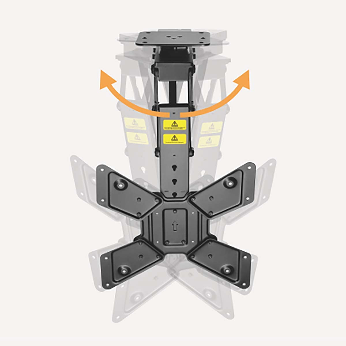 SmartLife Motorised TV Ceiling Mount | 23 - 65 " | Maximum supported screen weight: 30 kg | Rotatable | Tiltable | Minimum ceiling distance: 140 mm | Remote controlled | Steel | Black