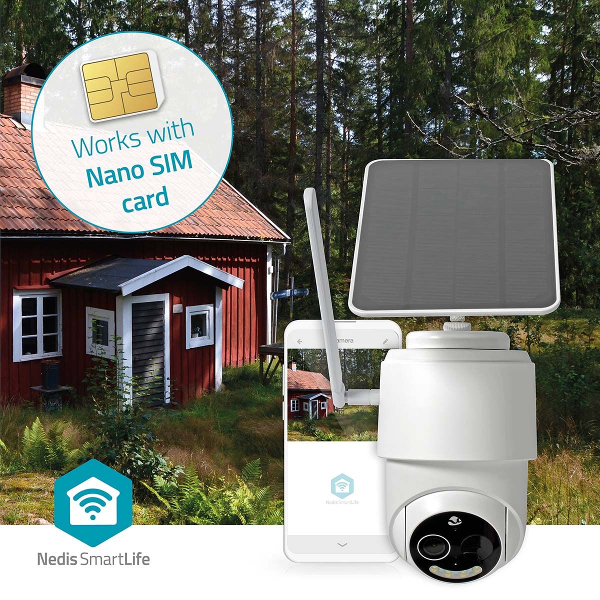 SmartLife Outdoor Camera | 4G | Full HD 1080p | Pan tilt | IP65 | Cloud Storage (optional) / microSD (not included) | 5 V DC | With motion sensor | Night vision | White
