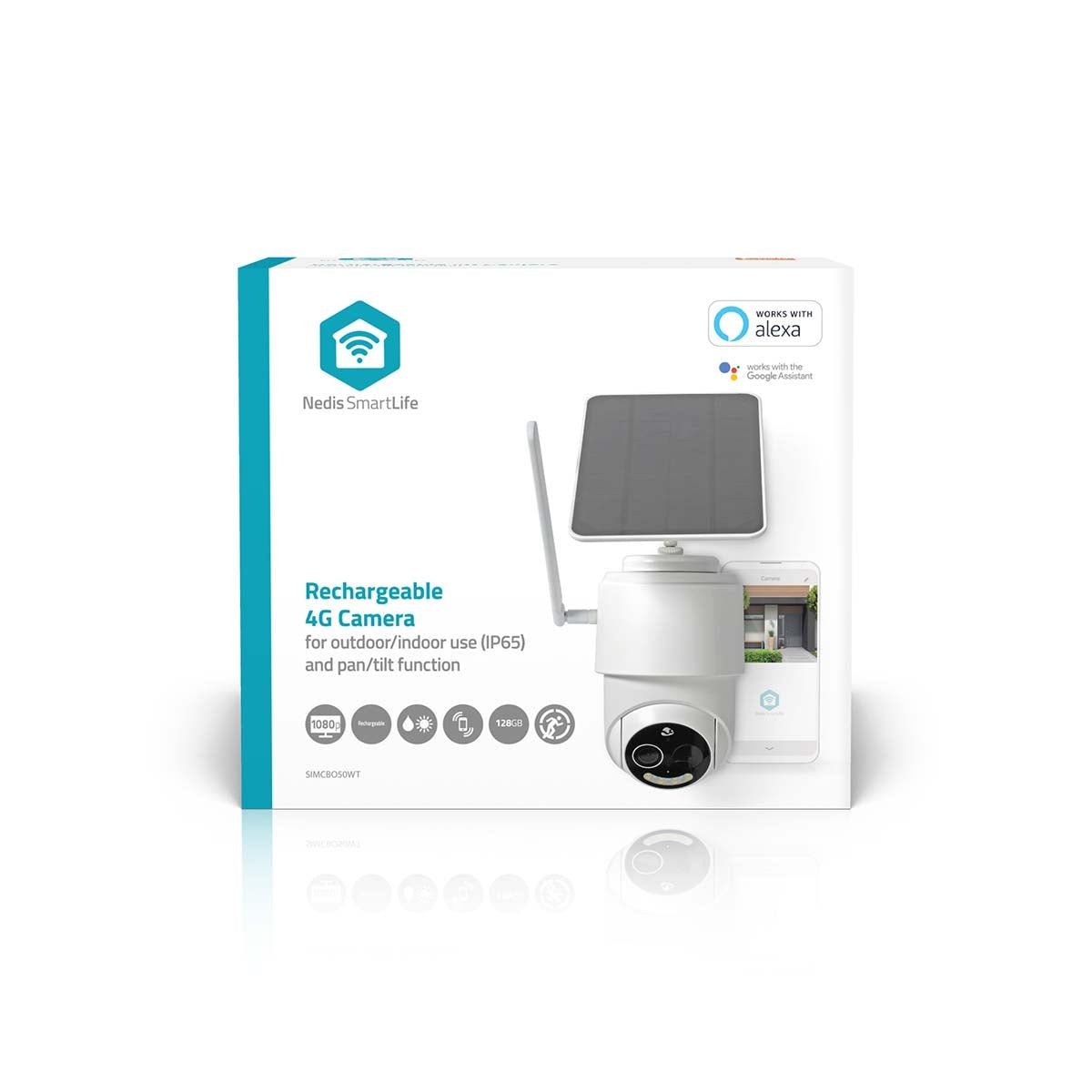 SmartLife Outdoor Camera | 4G | Full HD 1080p | Pan tilt | IP65 | Cloud Storage (optional) / microSD (not included) | 5 V DC | With motion sensor | Night vision | White