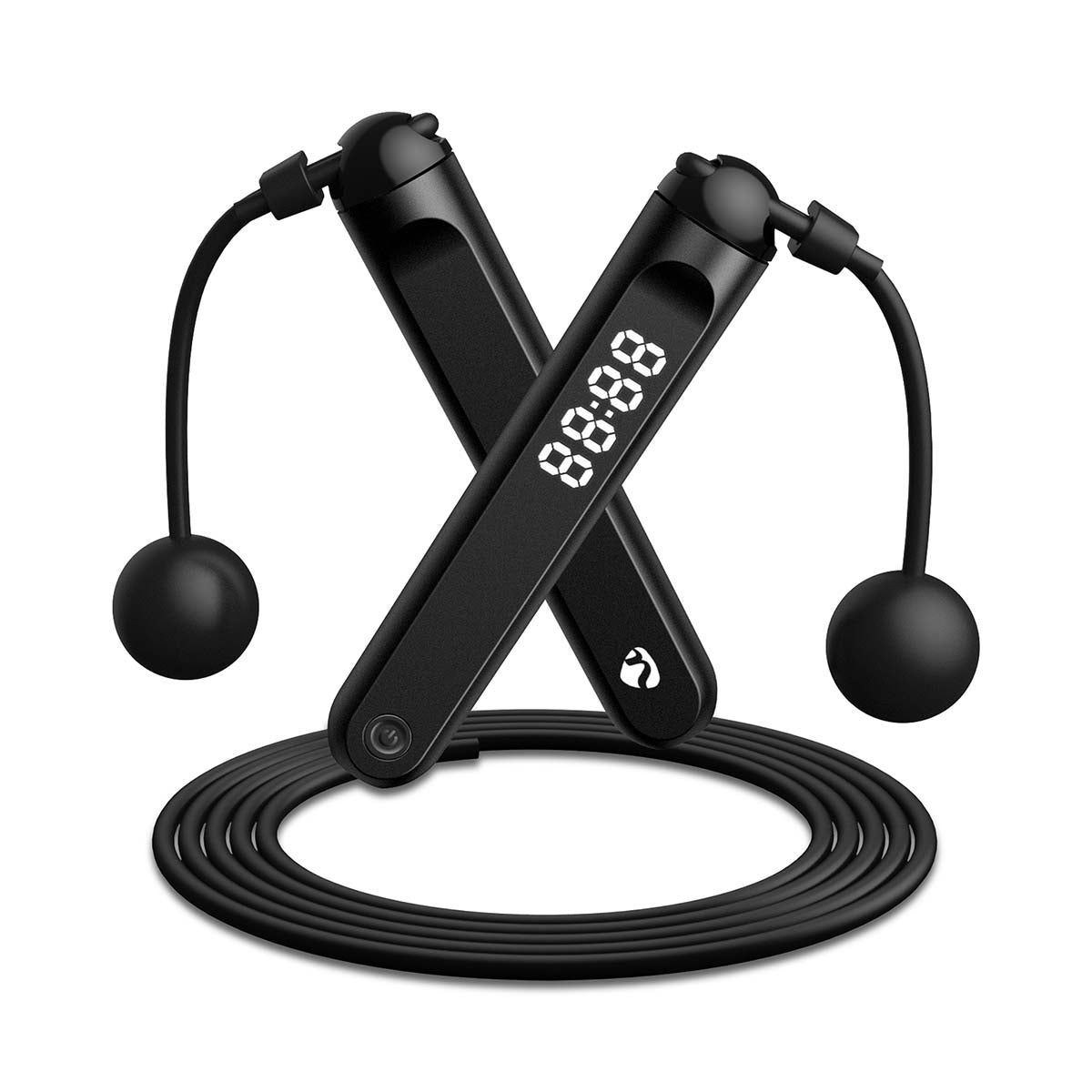 SmartLife Outdoor Sports | Skipping rope | Bluetooth | Dual Hall sensor | LED Display | PVC | 3.00 m | Drawstring / Cordless Balls | Black