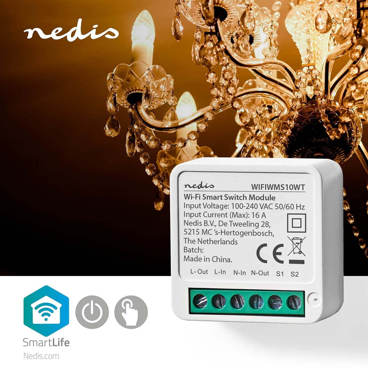 SmartLife Power Switch | Wi-Fi | 3680 W | Terminal Connection | App available for: Android™ / IOS